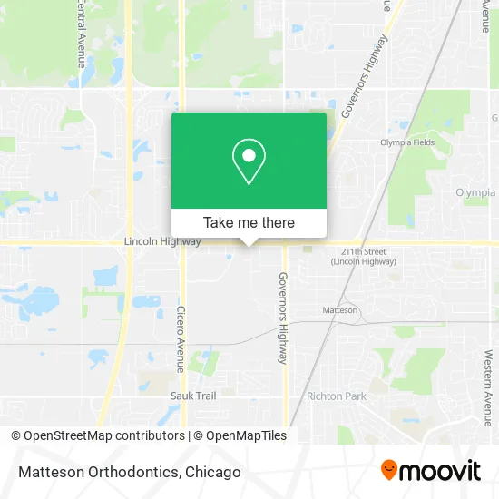 Matteson Orthodontics map