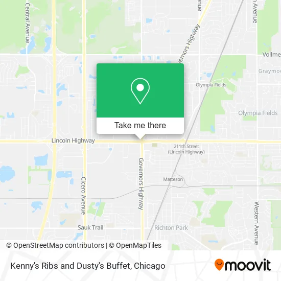 Kenny's Ribs and Dusty's Buffet map