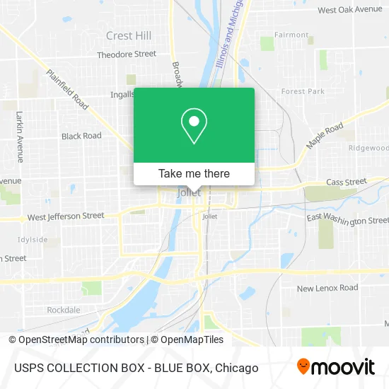 Mapa de USPS COLLECTION BOX - BLUE BOX