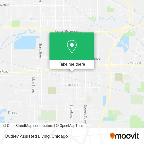 Dudley Assisted Living map