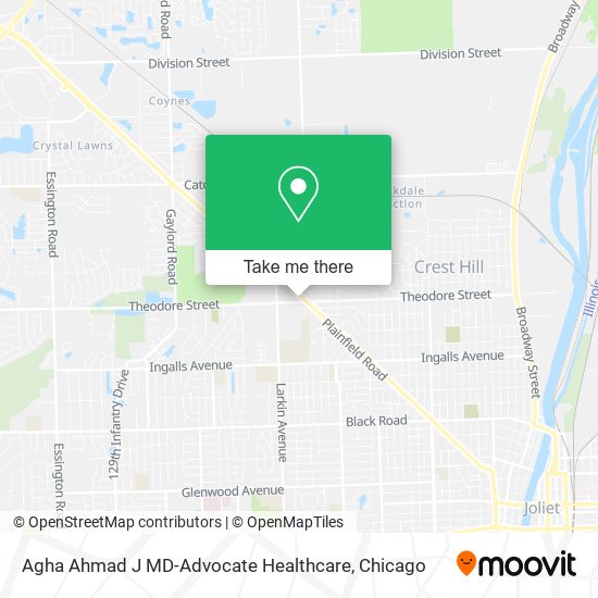 Mapa de Agha Ahmad J MD-Advocate Healthcare