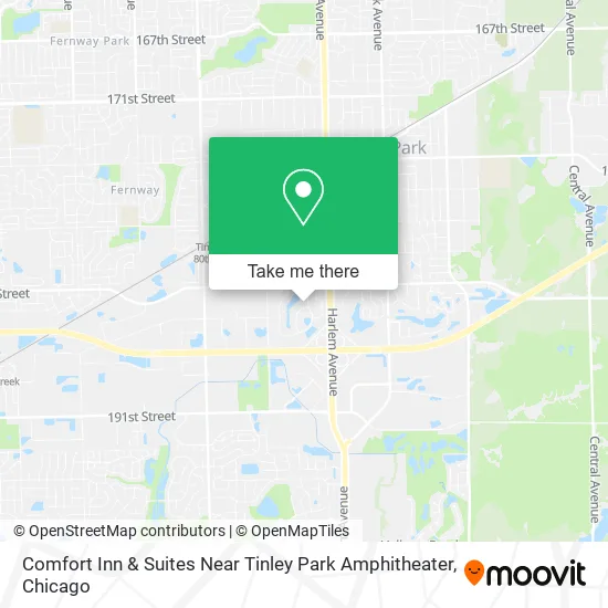 Mapa de Comfort Inn & Suites Near Tinley Park Amphitheater