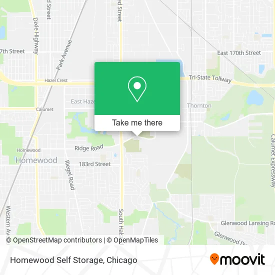 Homewood Self Storage map