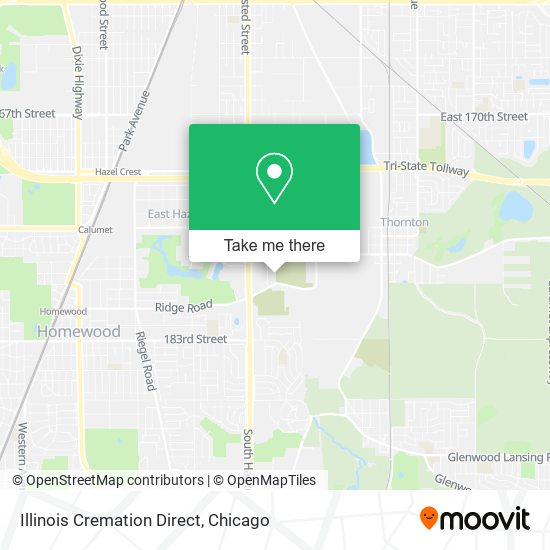 Mapa de Illinois Cremation Direct