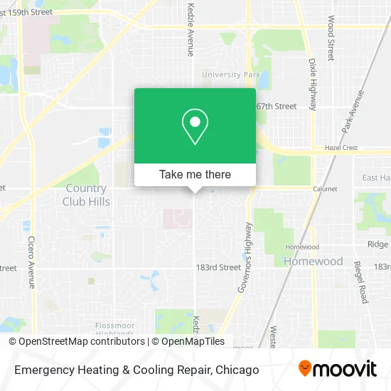Emergency Heating & Cooling Repair map
