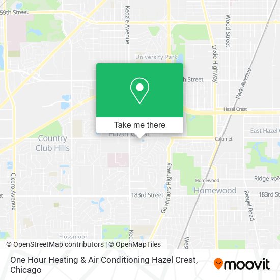 One Hour Heating & Air Conditioning Hazel Crest map