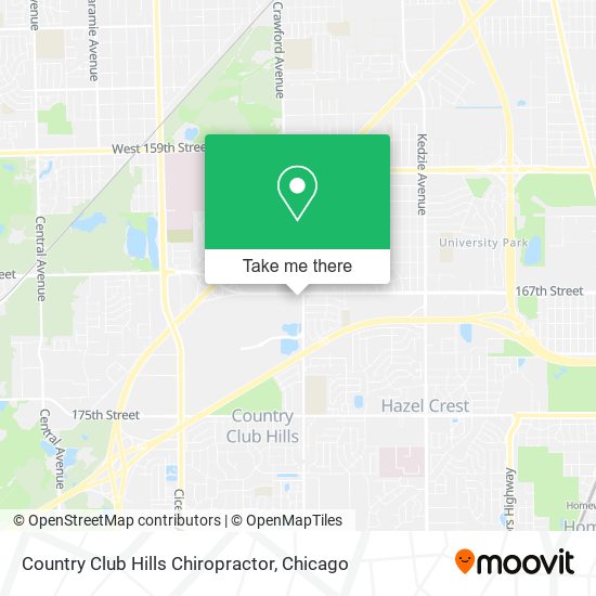 Country Club Hills Chiropractor map