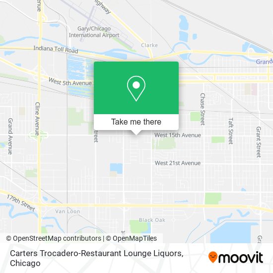 Carters Trocadero-Restaurant Lounge Liquors map