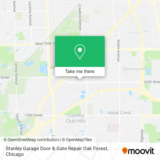 Stanley Garage Door & Gate Repair Oak Forest map