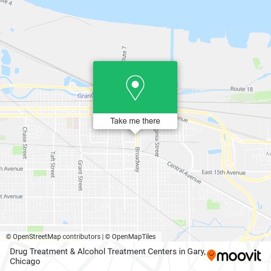 Drug Treatment & Alcohol Treatment Centers in Gary map