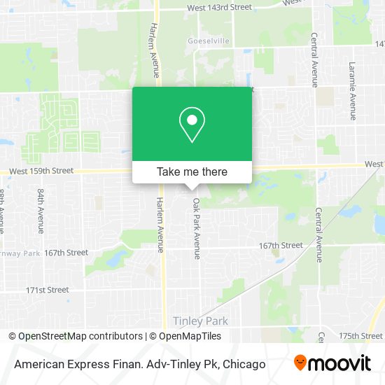 American Express Finan. Adv-Tinley Pk map