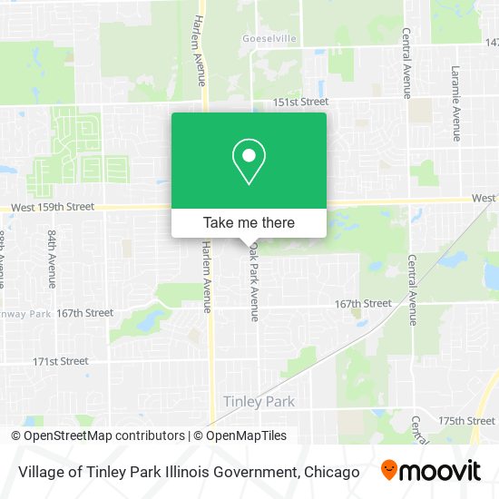 Mapa de Village of Tinley Park Illinois Government