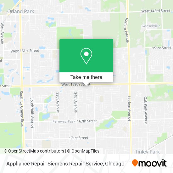 Appliance Repair Siemens Repair Service map