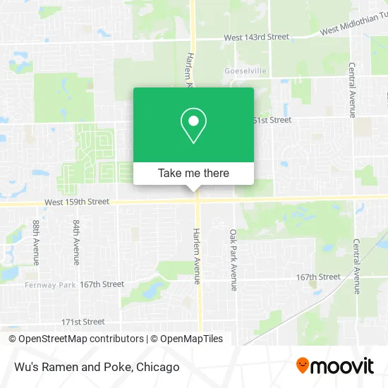 Wu's Ramen and Poke map
