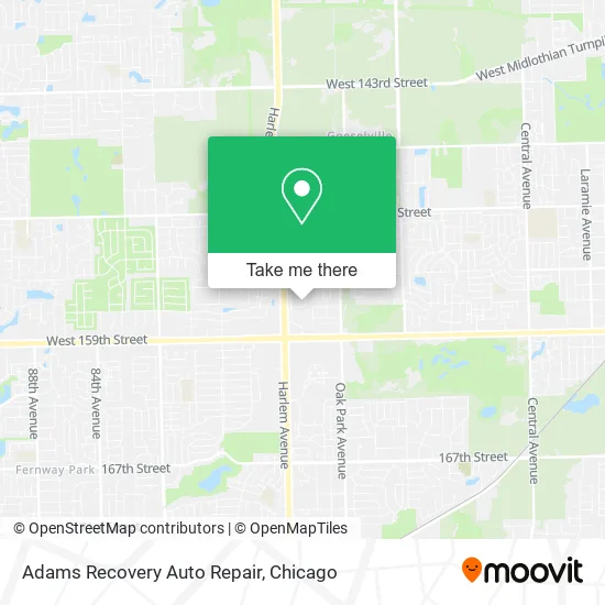 Adams Recovery Auto Repair map
