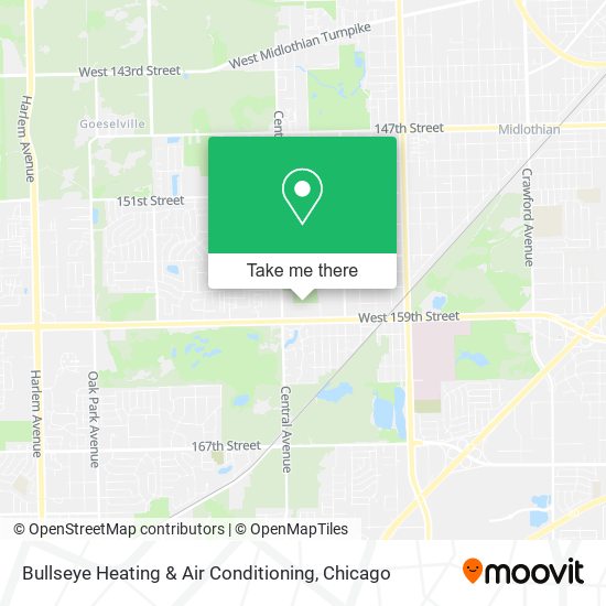 Mapa de Bullseye Heating & Air Conditioning