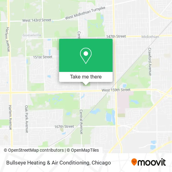 Bullseye Heating & Air Conditioning map