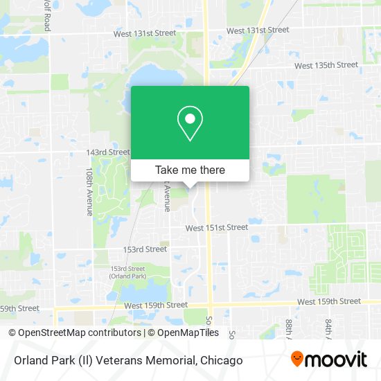 Mapa de Orland Park (Il) Veterans Memorial