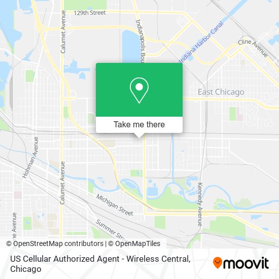 US Cellular Authorized Agent - Wireless Central map