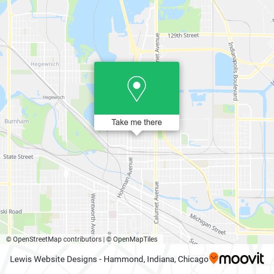 Mapa de Lewis Website Designs - Hammond, Indiana