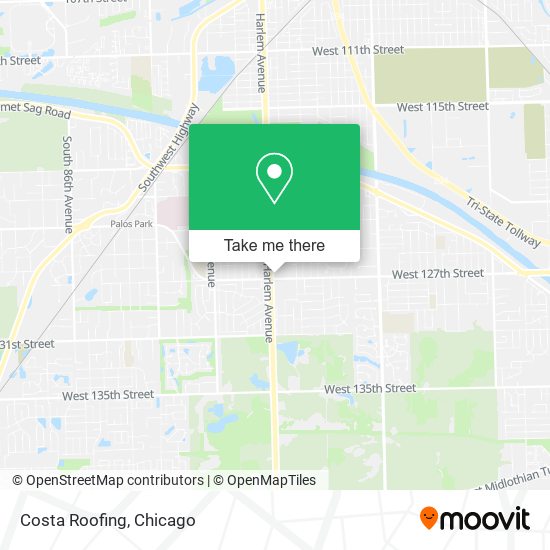 Costa Roofing map