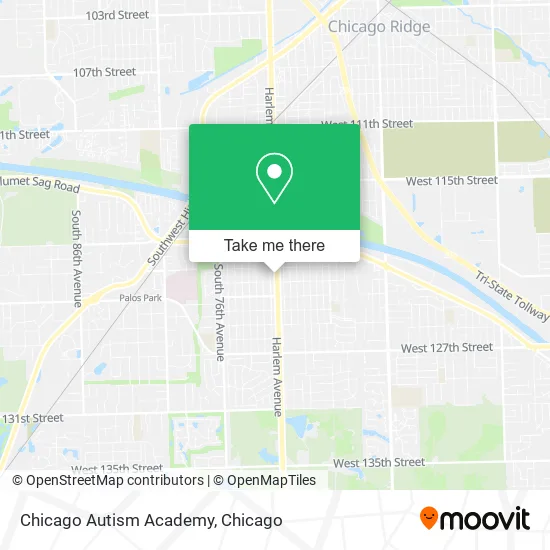 Chicago Autism Academy map