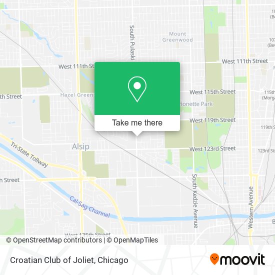 Croatian Club of Joliet map