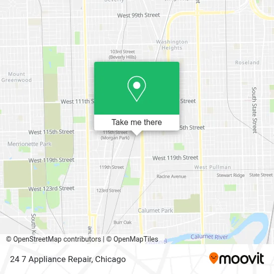 24 7 Appliance Repair map
