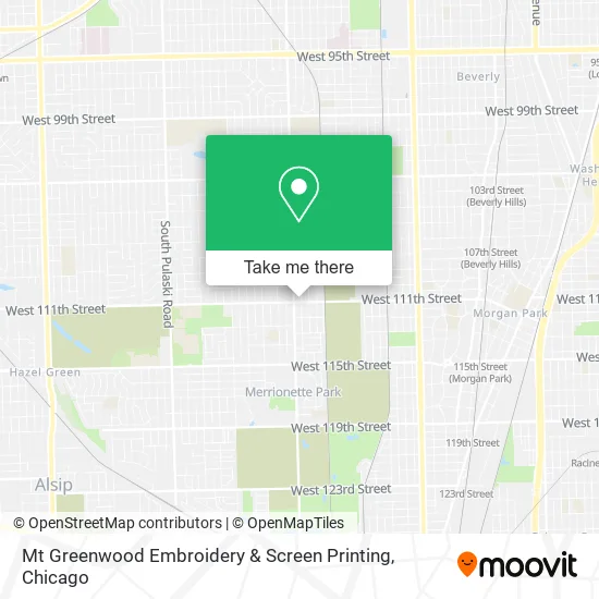 Mapa de Mt Greenwood Embroidery & Screen Printing