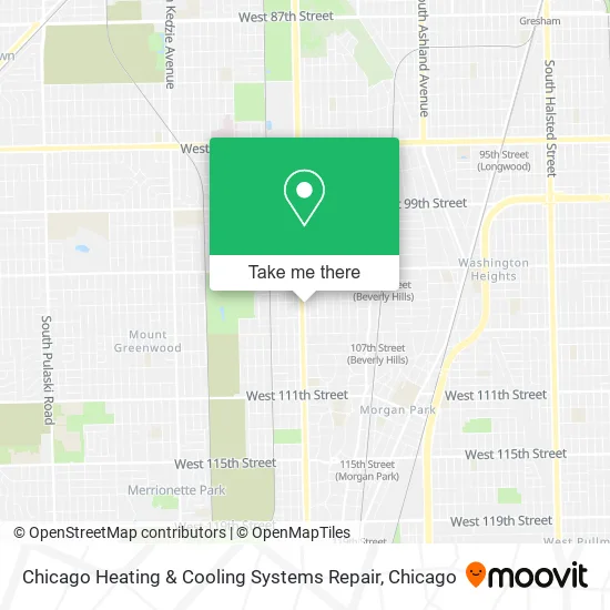 Chicago Heating & Cooling Systems Repair map