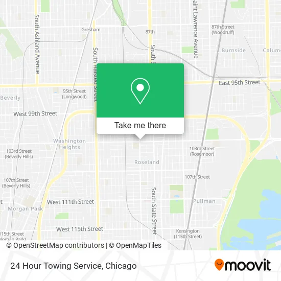 24 Hour Towing Service map