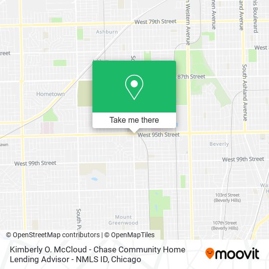 Mapa de Kimberly O. McCloud - Chase Community Home Lending Advisor - NMLS ID