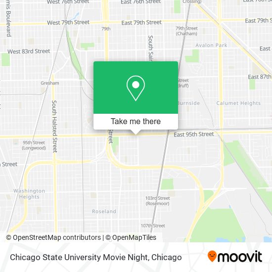 Chicago State University Movie Night map