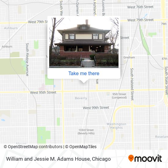 William and Jessie M. Adams House map