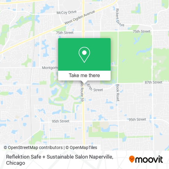 Mapa de Reflektion Safe + Sustainable Salon Naperville