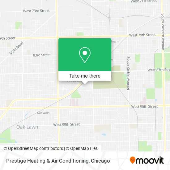 Prestige Heating & Air Conditioning map