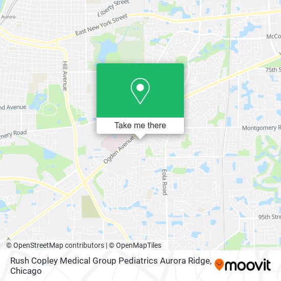 Mapa de Rush Copley Medical Group Pediatrics Aurora Ridge