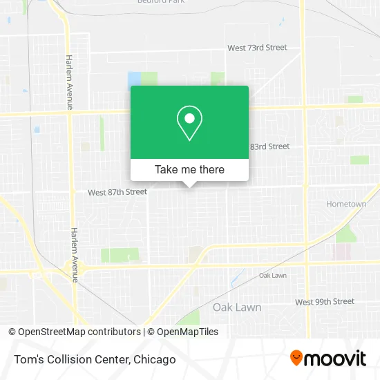 Tom's Collision Center map