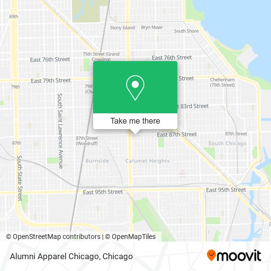 Alumni Apparel Chicago map