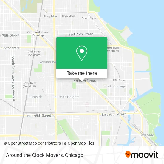 Around the Clock Movers map