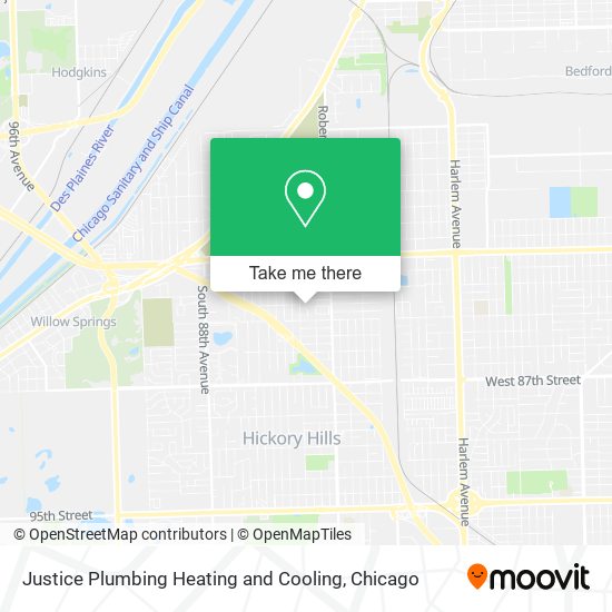 Justice Plumbing Heating and Cooling map