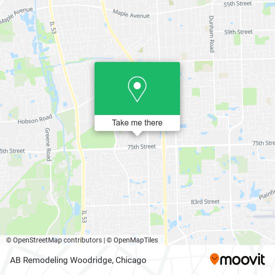 AB Remodeling Woodridge map