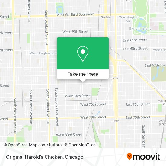 Original Harold's Chicken map