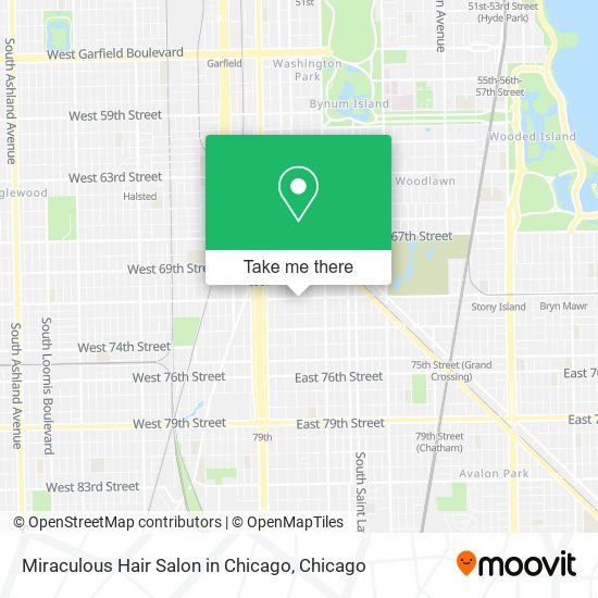 Miraculous Hair Salon in Chicago map