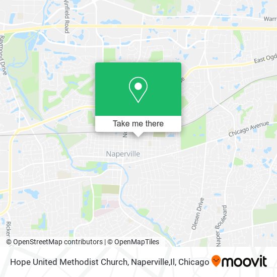 Mapa de Hope United Methodist Church, Naperville,Il