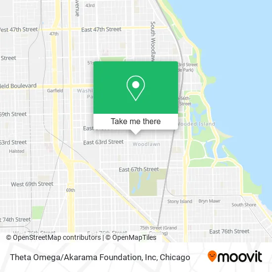Mapa de Theta Omega / Akarama Foundation, Inc
