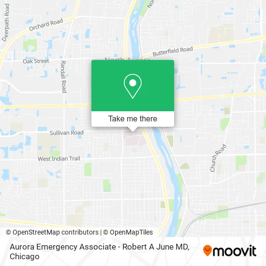 Aurora Emergency Associate - Robert A June MD map
