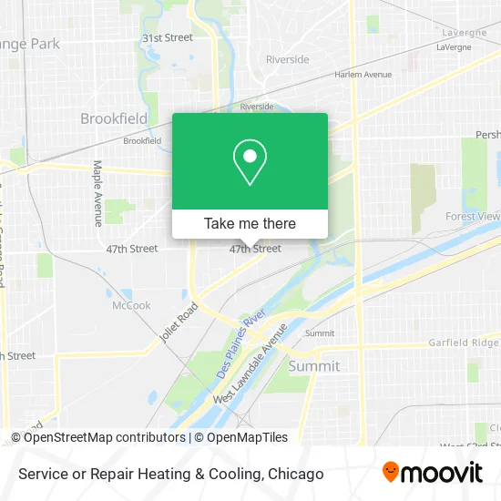 Service or Repair Heating & Cooling map