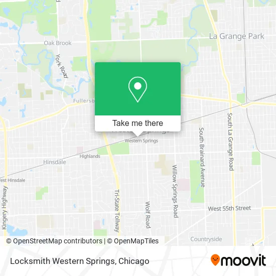 Locksmith Western Springs map