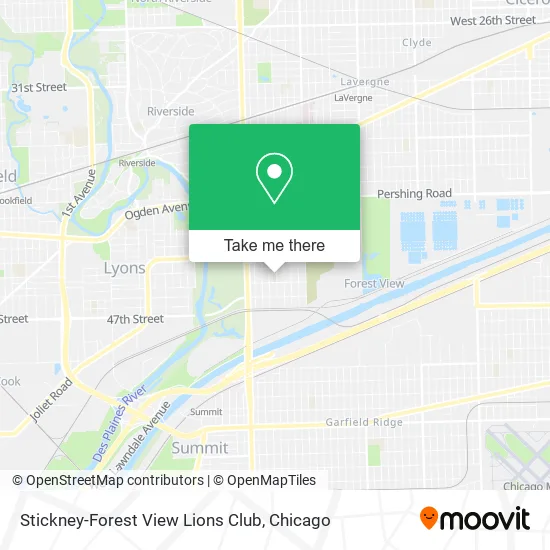 Stickney-Forest View Lions Club map